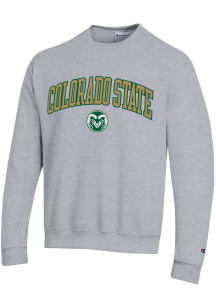 Champion Colorado State Rams Mens Grey Arch Mascot Long Sleeve Crew Sweatshirt
