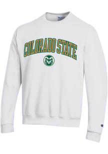 Champion Colorado State Rams Mens White Arch Mascot Long Sleeve Crew Sweatshirt