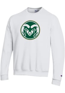 Champion Colorado State Rams Mens White Primary Long Sleeve Crew Sweatshirt
