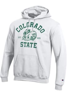 Champion Colorado State Rams Mens White No 1 Vault Long Sleeve Hoodie