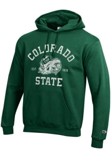 Champion Colorado State Rams Mens Green No 1 Vault Long Sleeve Hoodie