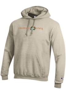 Champion Colorado State Rams Mens Oatmeal Powerblend Long Sleeve Hoodie