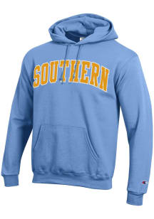 Champion Southern University Jaguars Mens Light Blue Twill Arch Name Long Sleeve Hoodie