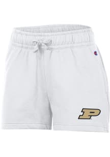 Womens Purdue Boilermakers White Champion Powerblend Shorts