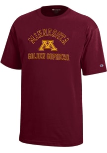 Youth Minnesota Golden Gophers Maroon Champion Primary Logo Short Sleeve T-Shirt