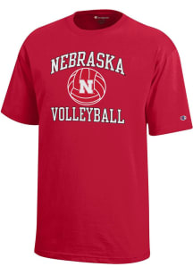 Champion Nebraska Cornhuskers Youth Red Volleyball Sport Drop Short Sleeve T-Shirt