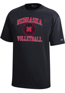 Champion Nebraska Cornhuskers Youth Black Volleyball Sport Drop Short Sleeve T-Shirt