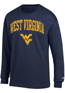 Champion West Virginia Mountaineers Navy Blue Arch Mascot Long Sleeve T Shirt