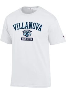 Champion Villanova Wildcats White Wordmark Arch Mascot Short Sleeve T Shirt