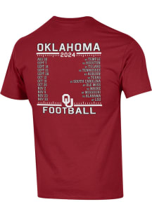 Champion Oklahoma Sooners Crimson 2024 Football Schedule Short Sleeve T Shirt