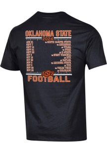 Champion Oklahoma State Cowboys Black 2024 Football Schedule Short Sleeve T Shirt