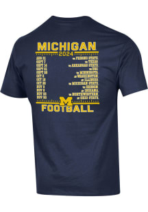 Champion Michigan Wolverines Navy Blue 2024 Football Schedule Short Sleeve T Shirt