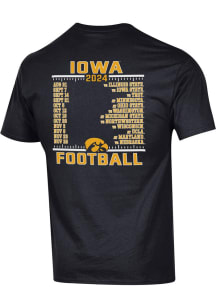 Champion Iowa Hawkeyes Black 2024 Football Schedule Short Sleeve T Shirt