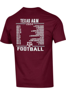 Champion Texas A&amp;M Aggies Maroon 2024 Football Schedule Short Sleeve T Shirt