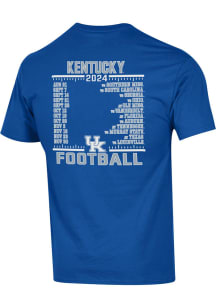 Champion Kentucky Wildcats Blue 2024 Football Schedule Short Sleeve T Shirt