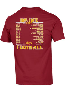 Champion Iowa State Cyclones Crimson 2024 Football Schedule Short Sleeve T Shirt
