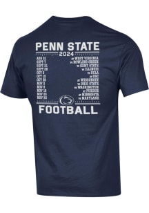 Champion Penn State Nittany Lions Navy Blue 2024 Football Schedule Short Sleeve T Shirt
