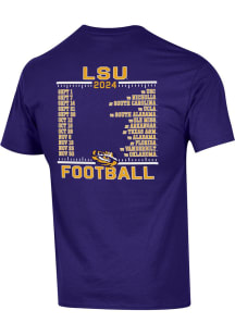 Champion LSU Tigers Purple 2024 Football Schedule Short Sleeve T Shirt