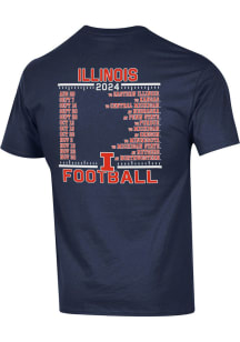 Illinois Fighting Illini Navy Blue Champion 2024 Football Schedule Short Sleeve T Shirt