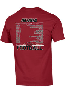 Champion Arkansas Razorbacks Crimson 2024 Football Schedule Short Sleeve T Shirt
