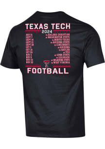 Champion Texas Tech Red Raiders Black 2024 Football Schedule Short Sleeve T Shirt