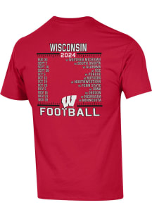 Champion Wisconsin Badgers Red 2024 Football Schedule Short Sleeve T Shirt