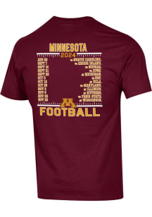 Minnesota Golden Gophers Maroon Champion 2024 Football Schedule Short Sleeve T Shirt