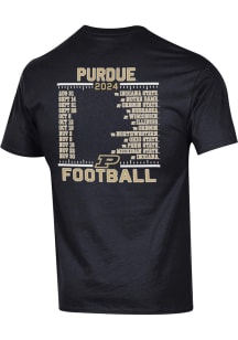 Champion Purdue Boilermakers Black 2024 Football Schedule Short Sleeve T Shirt