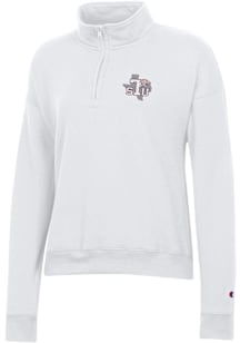 Champion Texas Southern Tigers Womens White Powerblend Qtr Zip