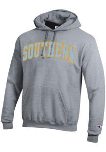 Champion Southern University Jaguars Mens Grey Arch Name Twill Long Sleeve Hoodie