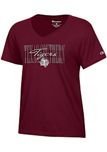 Champion Texas Southern Tigers Womens Maroon Core Short Sleeve T-Shirt