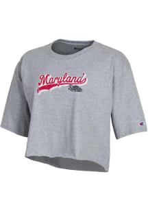 Maryland Terrapins Grey Champion Boyfriend Short Sleeve T-Shirt