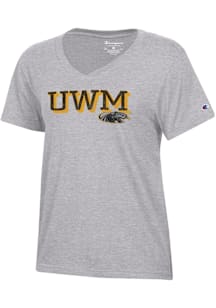 Champion Wisconsin-Milwaukee Panthers Womens Grey Core V Short Sleeve T-Shirt