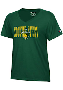 Champion Southeastern Louisiana Lions Womens Green Core V Short Sleeve T-Shirt