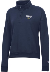 Champion Oral Roberts Golden Eagles Womens Navy Blue Powerblend Qtr Zip