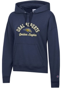 Champion Oral Roberts Golden Eagles Womens Navy Blue Powerblend Hooded Sweatshirt
