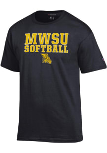 Champion Missouri Western Griffons Black Stacked Softball Short Sleeve T Shirt