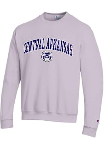 Champion Central Arkansas Bears Mens Lavender Arch Mascot Long Sleeve Crew Sweatshirt