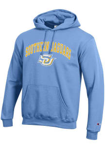 Champion Southern University Jaguars Mens Light Blue Arch Mascot Long Sleeve Hoodie
