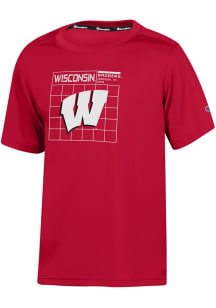 Youth Wisconsin Badgers Red Champion Impact Short Sleeve T-Shirt