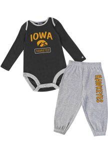 Infant Iowa Hawkeyes Black Champion Top and Bottom Top and Bottom Set