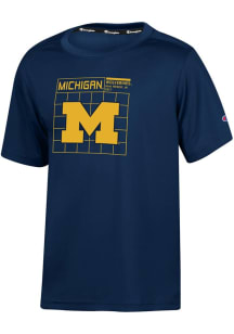 Youth Michigan Wolverines Blue Champion Impact Design Short Sleeve T-Shirt