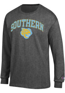 Champion Southern University Jaguars Charcoal Arch Mascot Long Sleeve T Shirt