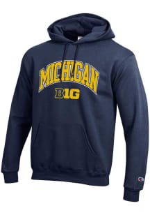 Mens Michigan Wolverines Navy Blue Champion Powerblend Design Hooded Sweatshirt