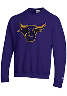 Champion Minnesota State Mankato Mavericks Mens Purple Primary Team Logo Powerblend Long Sleeve Cr..