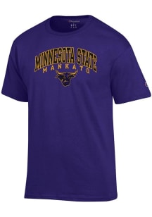 Champion Minnesota State Mankato Mavericks Purple Arch Mascot Jersey Short Sleeve T Shirt