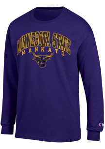 Champion Minnesota State Mankato Mavericks Purple Arch Mascot Jersey Long Sleeve T Shirt