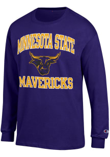 Champion Minnesota State Mankato Mavericks Purple Number One Graphic Jersey Long Sleeve T Shirt