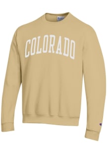 Champion Colorado Buffaloes Mens Gold Arch Mascot Design Long Sleeve Crew Sweatshirt