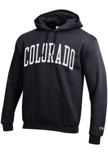 Champion Colorado Buffaloes Mens Black Arch Mascot Long Sleeve Hoodie